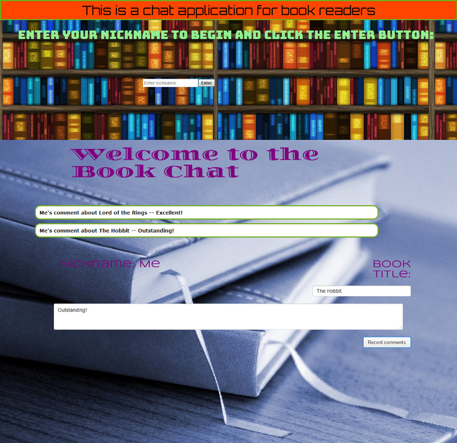 Book chat screen capture